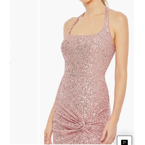 NWT Ieena for Mac Duggar Sequin Neck Halter Evening Gown - Picture 3 of 9